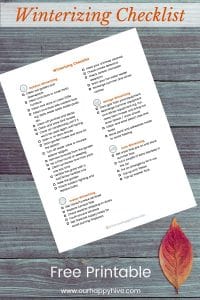 Winterizing Checklist, Freebie, Free Printable, Get Ready for Winter, Things to Do Before Winter