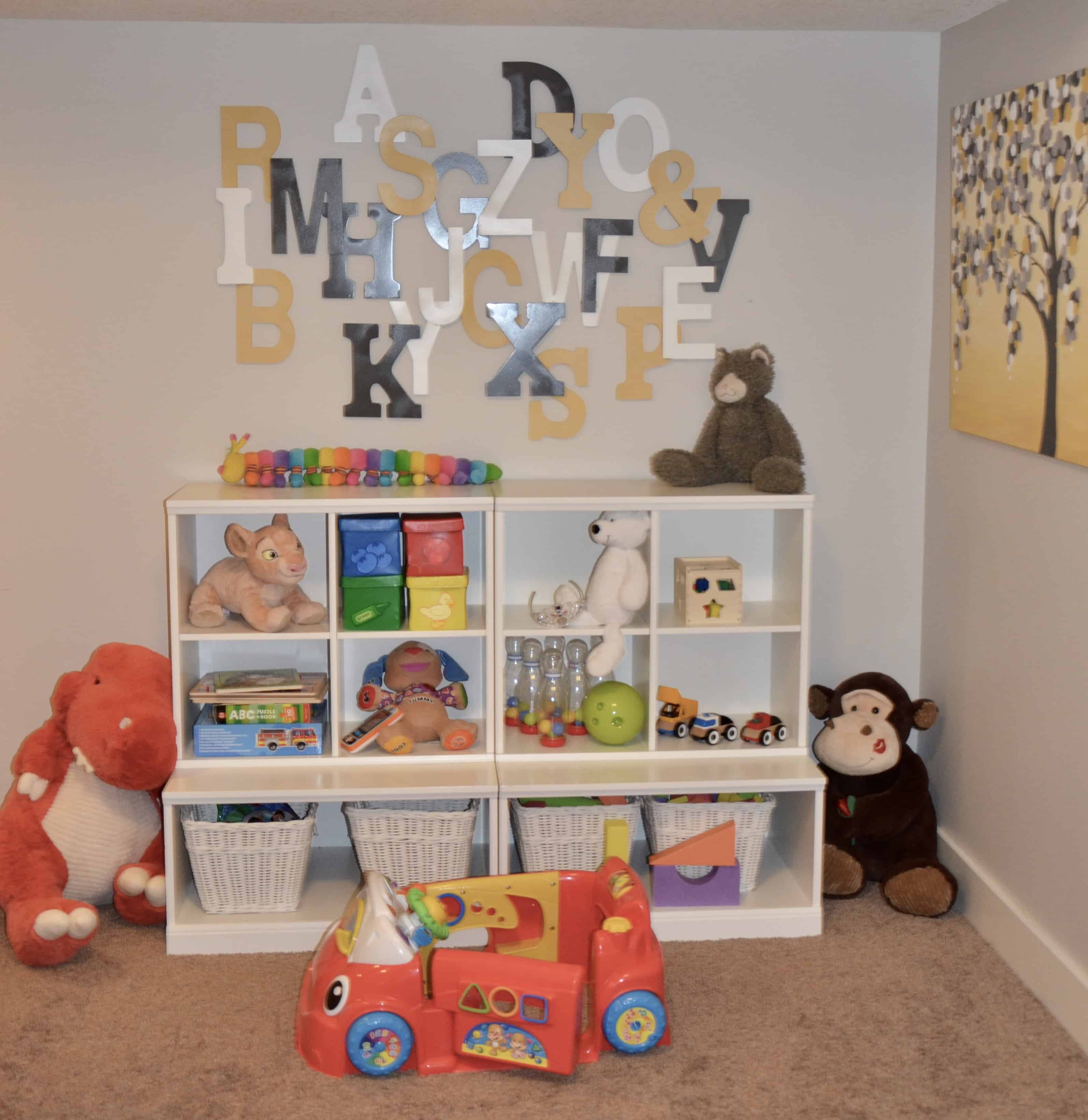 Organized and decluttered playroom