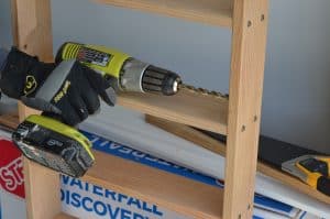 Drilling hole in side of frame