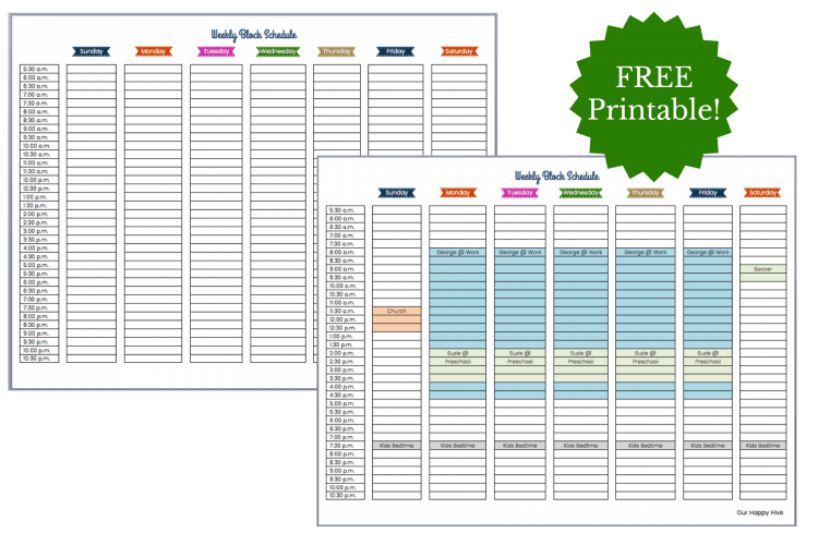 Maximizing Time Via A Block Schedule - FREE Printable - Our Happy Hive