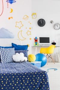 Organized kids room free of clutter