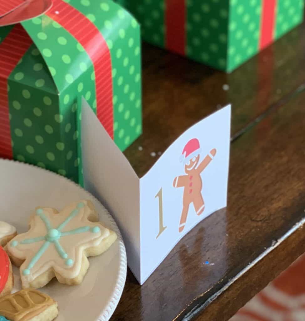 Close up of a number tag for the christmas cookie competition