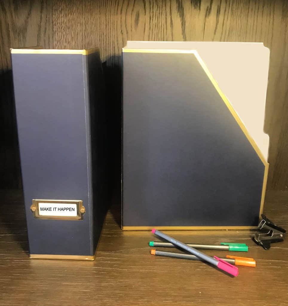 magazine files used to store manilla folders