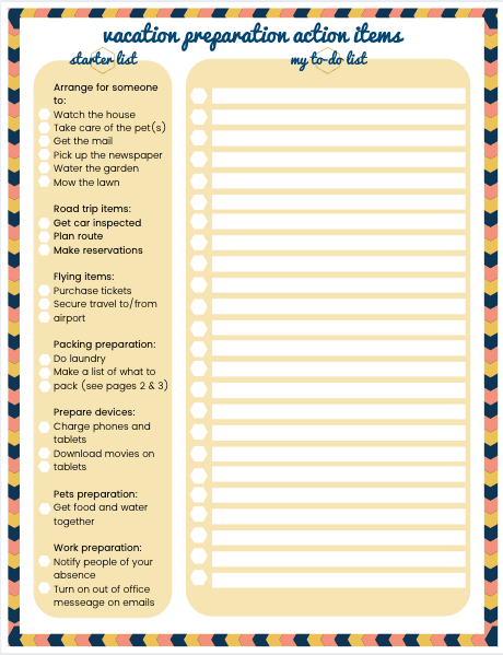 25 Free Travel Packing List Printable - Vacation Checklist