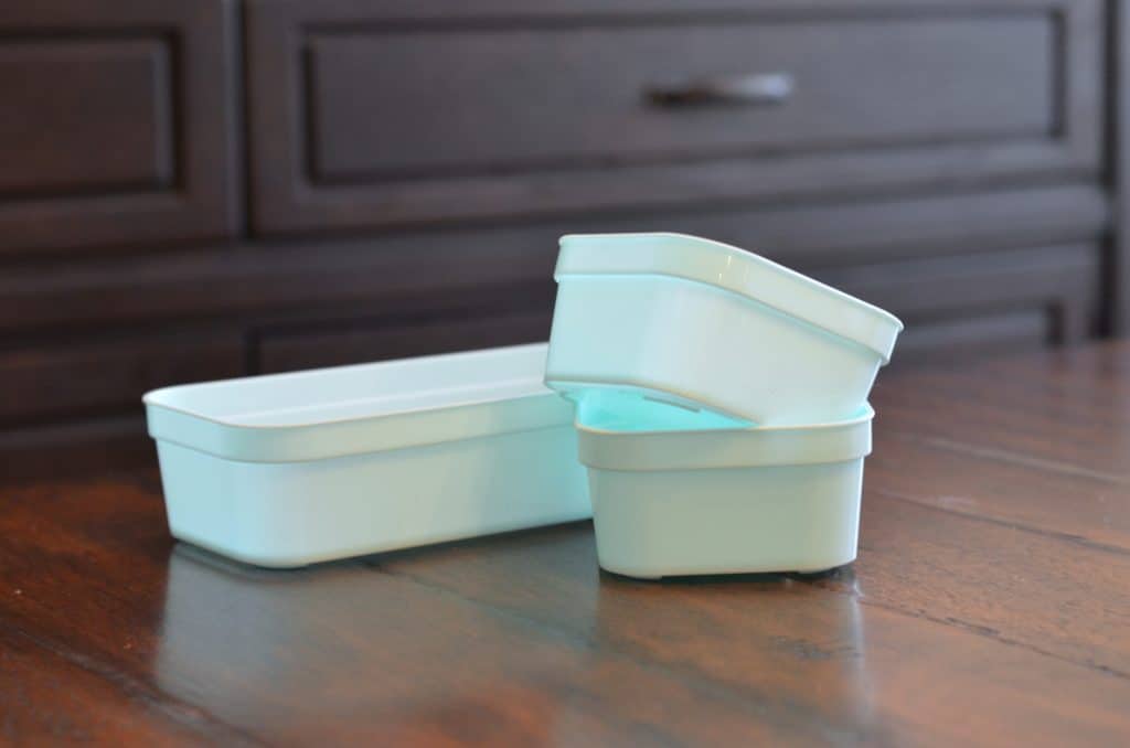 three containers for organizing