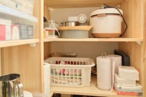 disorganized pantry shelves