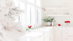 Decluttered Kitchen with minimalist Christmas Decorations