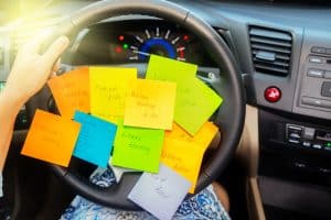 To do list in a car - busy day
